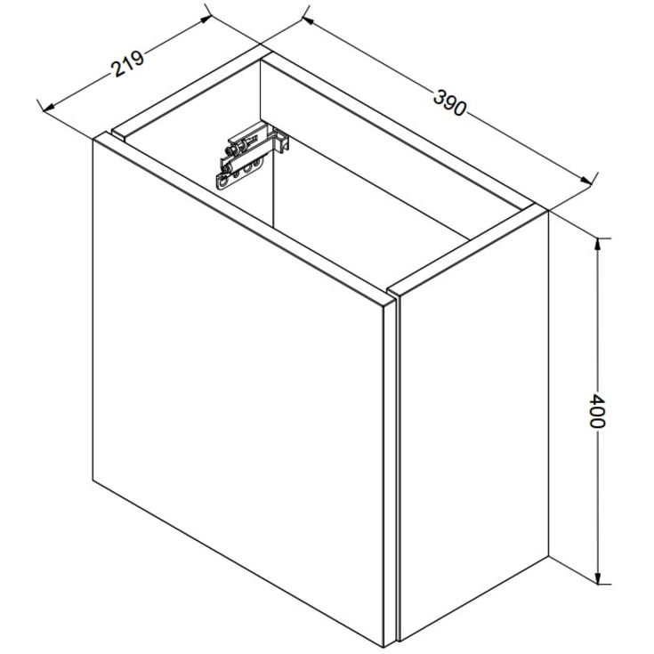 Sanibell Proline servantskap, 40x23 cm, matt sort