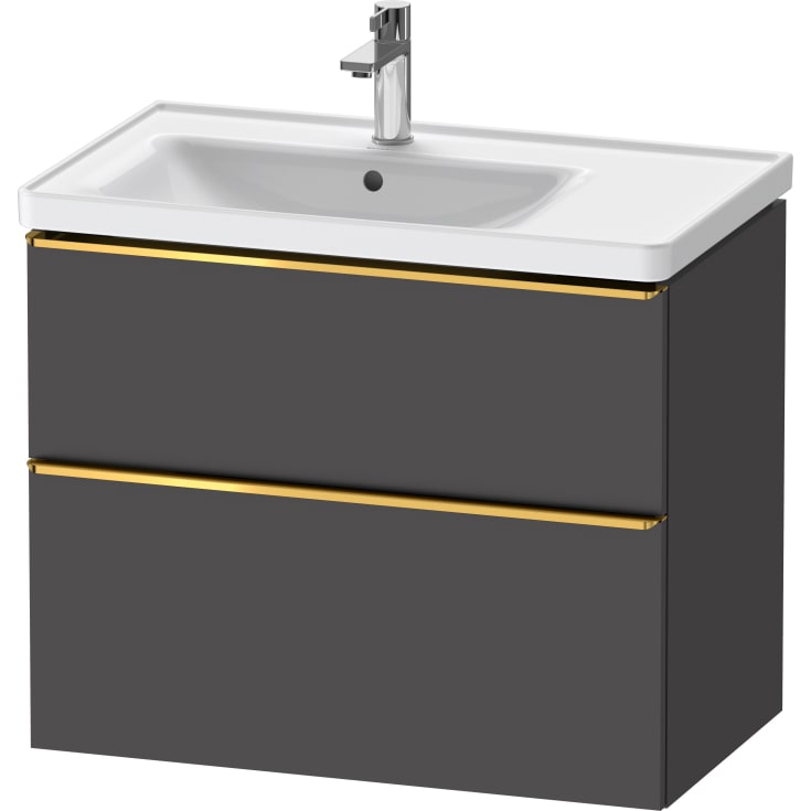 Duravit D-Neo tvättställsunderskåp, 78,4x45,2 cm, matt grafitgrå/guld