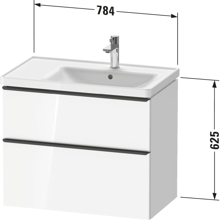 Duravit D-Neo servantskap, 78,4x45,2 cm, matt grå/stål