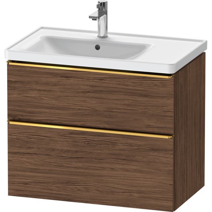 Duravit D-Neo servantskap, 78,4x45,2 cm, mørk valnøtt/gull