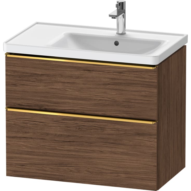 Duravit D-Neo servantskap, 78,4x45,2 cm, mørk valnøtt/gull