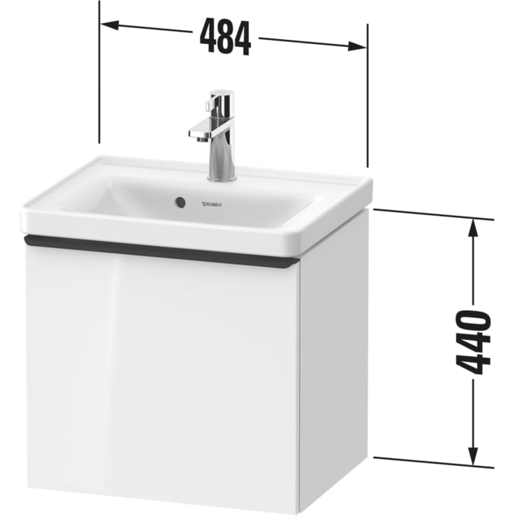 Duravit D-Neo servantskap, 48,4x37,2 cm, hvit høyglans/bronse