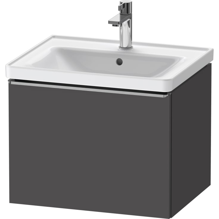 Duravit D-Neo tvättställsunderskåp, 58,4x45,2 cm, matt grafitgrå/stål