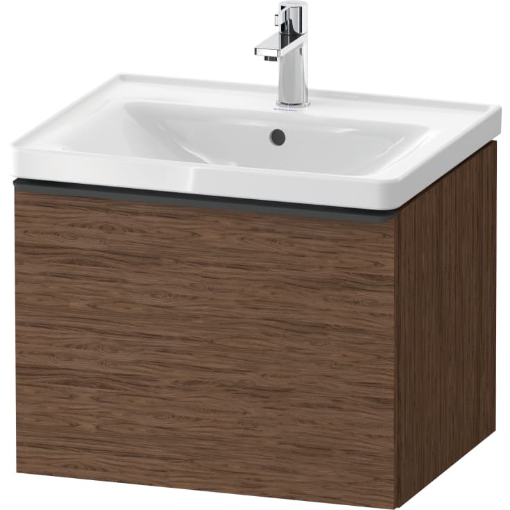 Duravit D-Neo tvättställsunderskåp, 58,4x45,2 cm, mörk valnöt/svart
