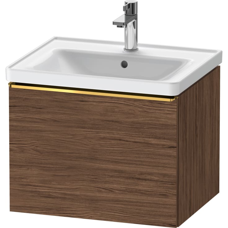 Duravit D-Neo servantskap, 58,4x45,2 cm, mørk valnøtt/gull