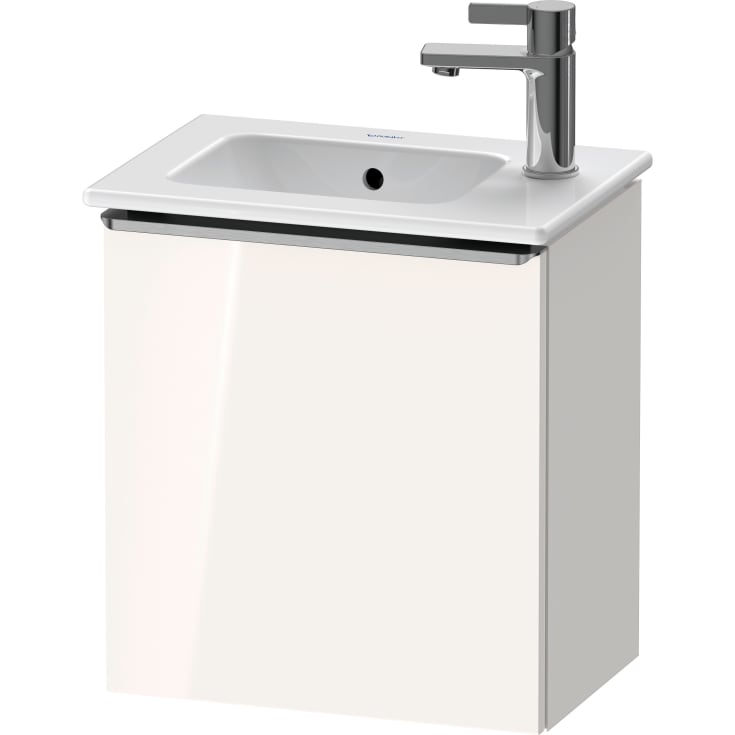 Duravit D-Neo tvättställsunderskåp, 41x27,4 cm, höger, högglans vit/stål
