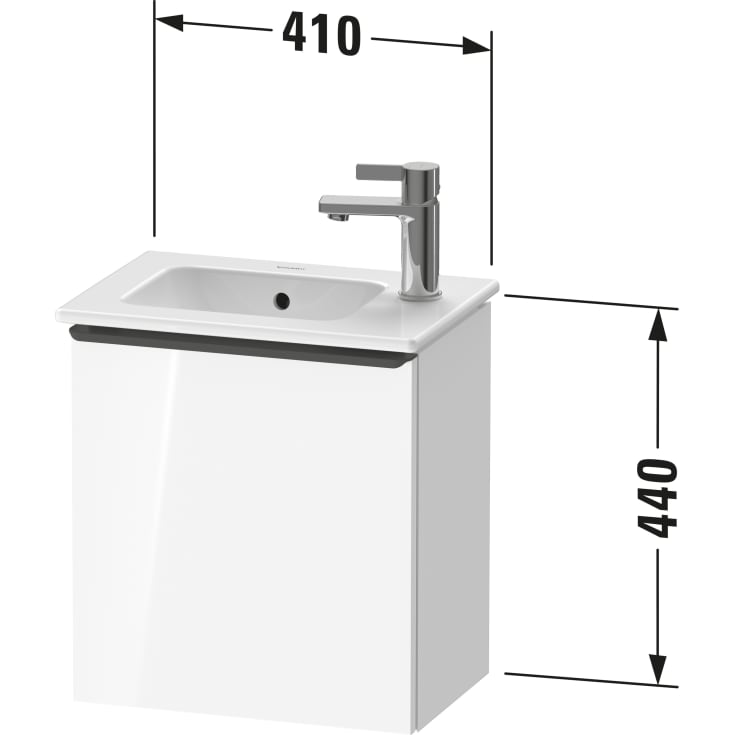 Duravit D-Neo servantskap, 41x27,4 cm, høyre, matt hvit/gull