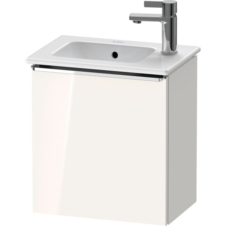 Duravit D-Neo tvättställsunderskåp, 41x27,4 cm, höger, högglans vit/krom