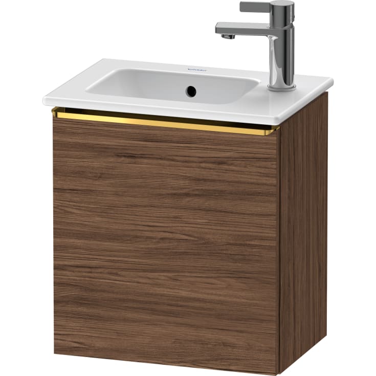 Duravit D-Neo tvättställsunderskåp, 41x27,4 cm, höger, mörk valnöt/guld