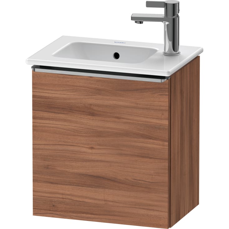 Duravit D-Neo tvättställsunderskåp, 41x27,4 cm, höger, valnöt/stål