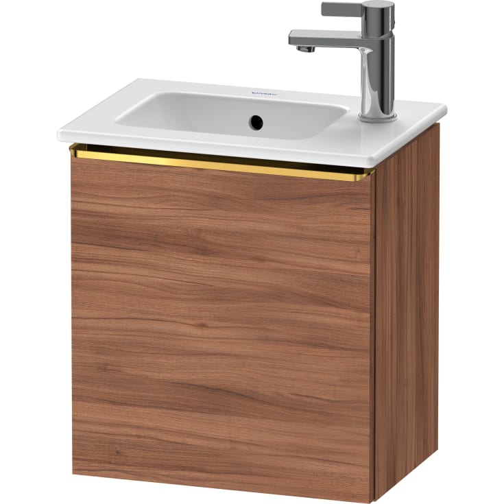 Duravit D-Neo tvättställsunderskåp, 41x27,4 cm, vänster, valnöt/guld