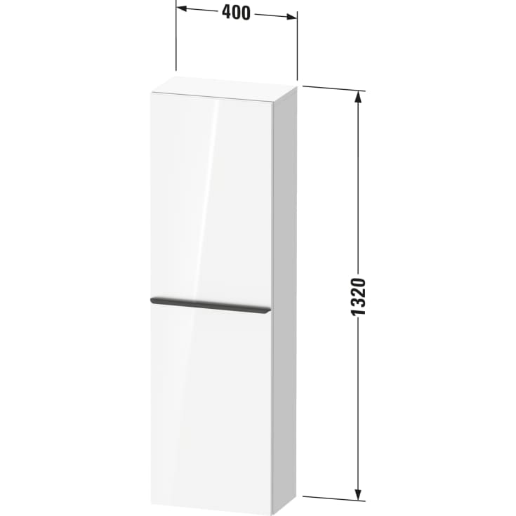 Duravit D-Neo høyskap, 40x132 cm, høyre, brun/gull