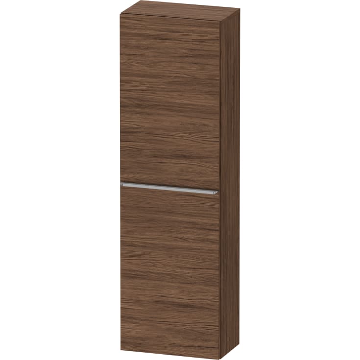 Duravit D-Neo högskåp, 40x132 cm, höger, mørk valnöt/stål