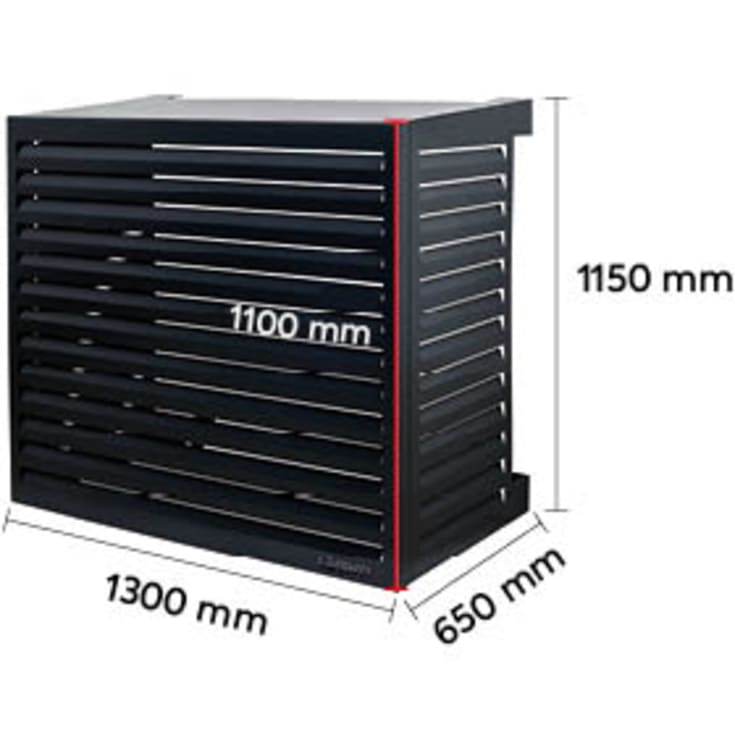 Qventi Varmepumpeskjuler, aluminium 130 cm, sort