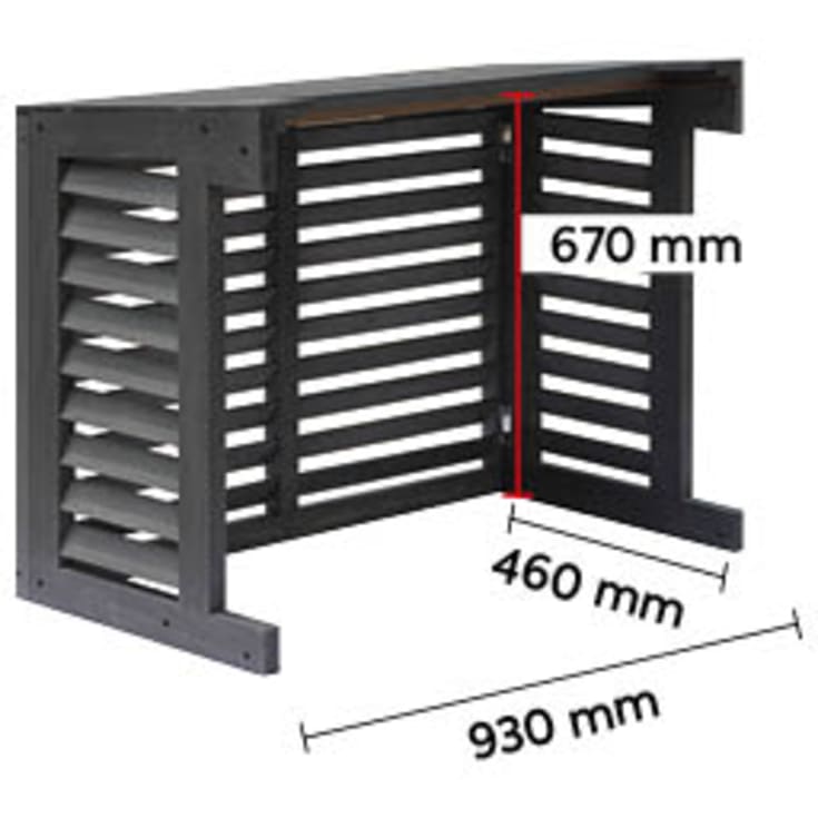 Qventi Varmepumpeskjuler, komposit 100 cm, antracit