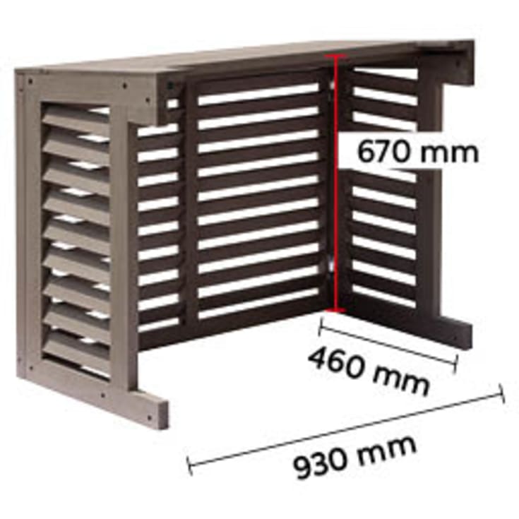 Qventi varmepumperskjuler komposit, 100 cm, brun