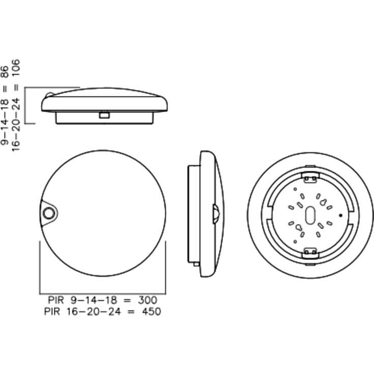 Armatur Augusta 10–18W PIR 450 mm med PIR-sensor