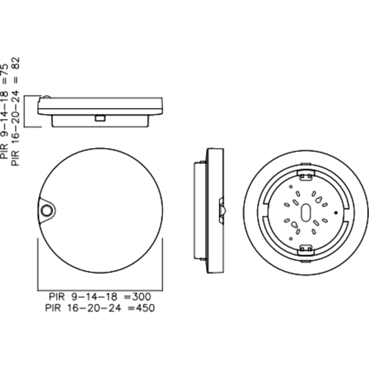Armatur Atlanta 10–18W PIR 450 mm med PIR-sensor