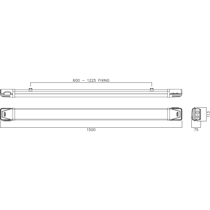 Armatur Toronto CCT 38-60W 3000-4000-6000K 1500 mm hvid IP65