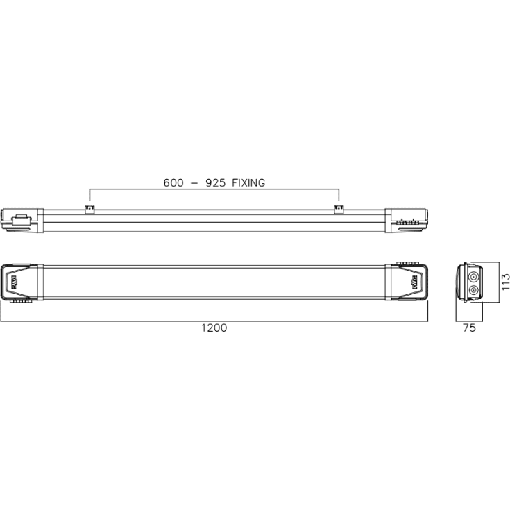 Armatur Toronto CCT 27-37W 3000-4000-6000K 1200 mm hvid IP65