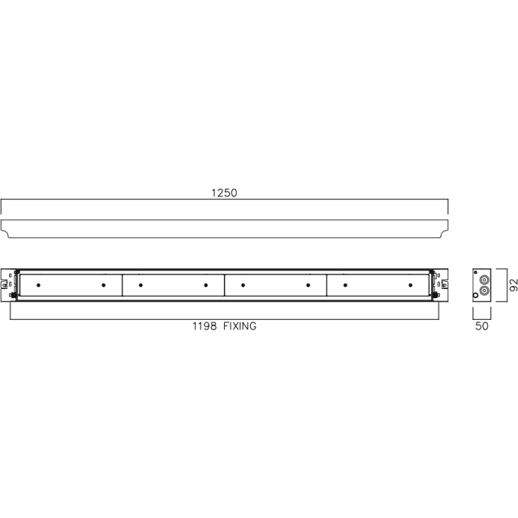 Armatur Tempe Pro 40-68W, 1250 mm, Dali, 11234 lumen