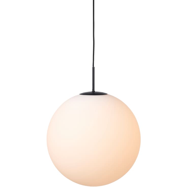 Nielsen Light Nora cafépendellampa, opal/svart, Ø40 cm