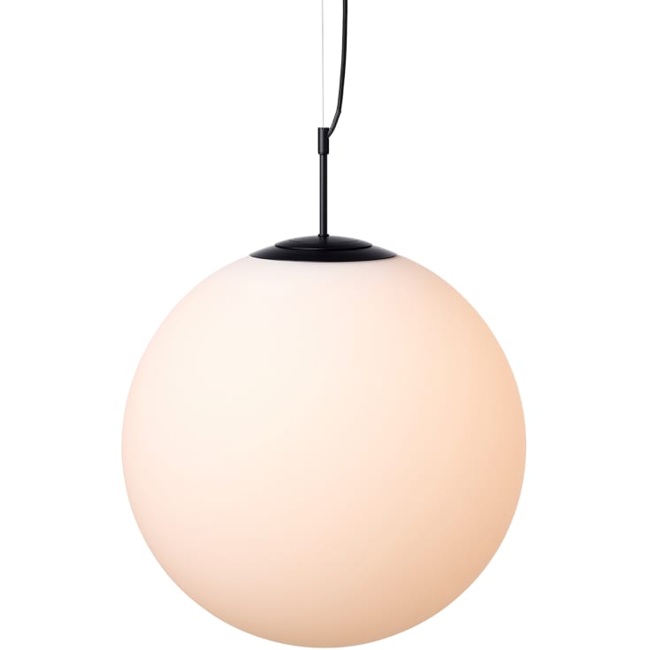 Nielsen Light Nora kafépendellampe, opal/svart, Ø50 cm