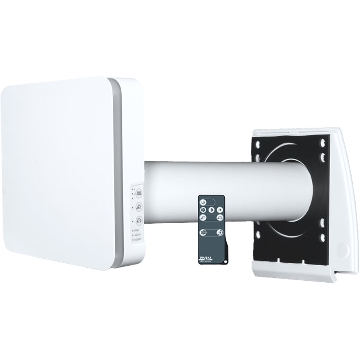 Duka One Pro 25 B vifte med varmegjenvinning, Ø100 mm, hvit