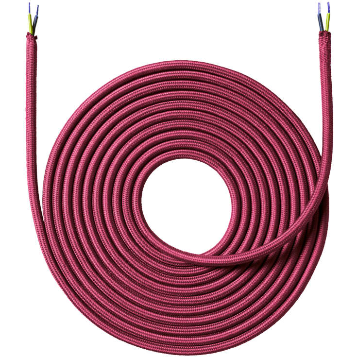 Nielsen Light stofledning, 2x0,75 mm², 4 meter, vinrød