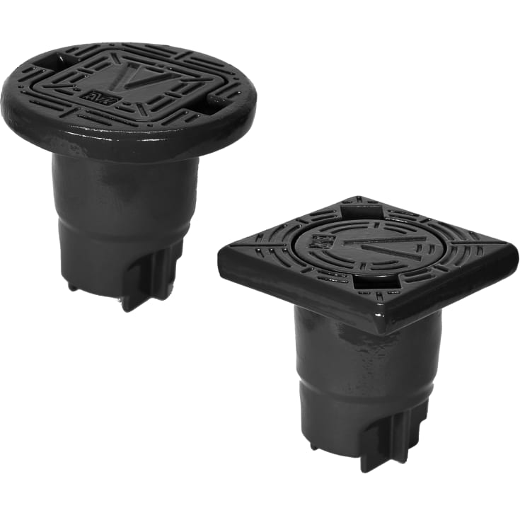 AVK 180 X 180 MM firkantet, flydende gadedæksel, støbejern, sort