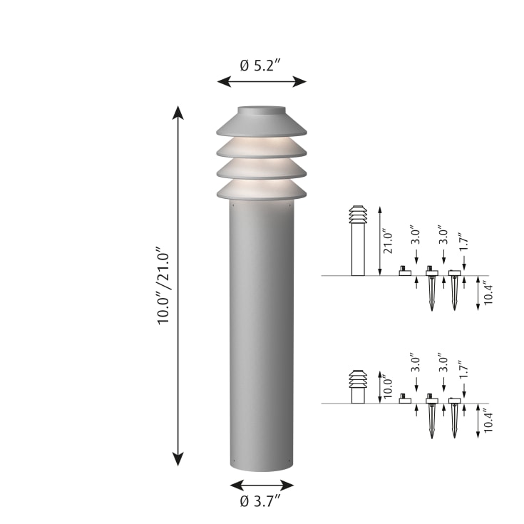 Louis Poulsen Bysted Garden pullert, 2700K, anker, aluminium, lav
