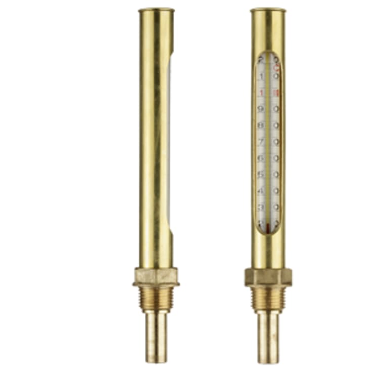 Kedel termometer, lige, 1/2"