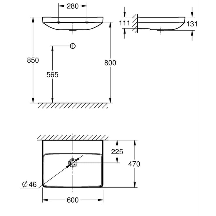 Grohe Euro servant, 60x47 cm, hvit