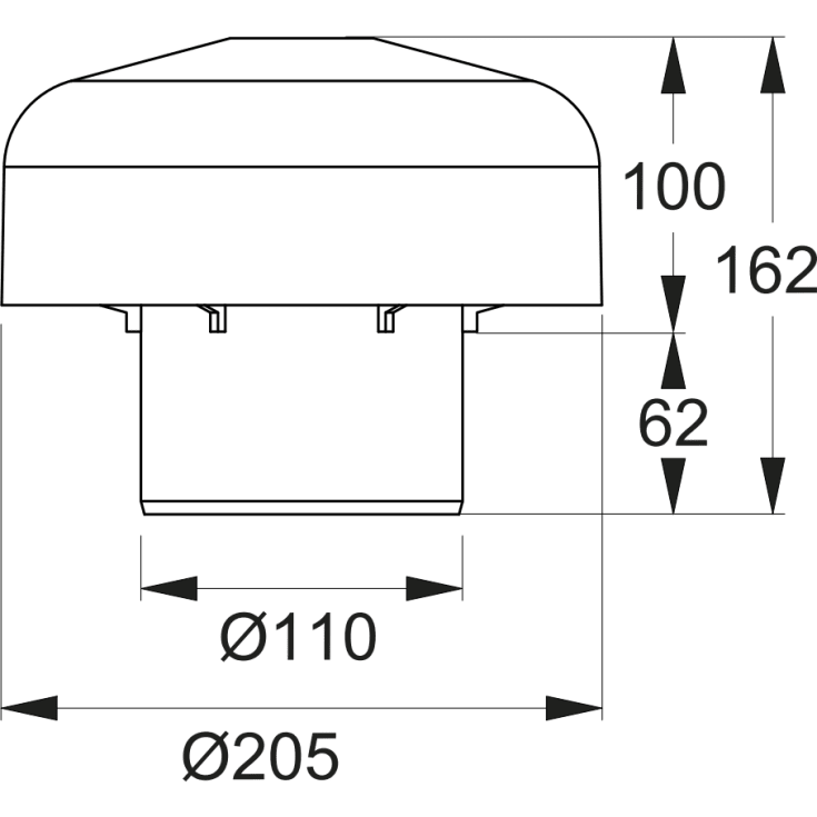 Purus vakuumventil, Ø110 mm, hvid