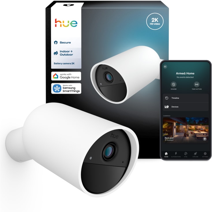 Philips Hue Secure overvågningskamera, 2K, hvid
