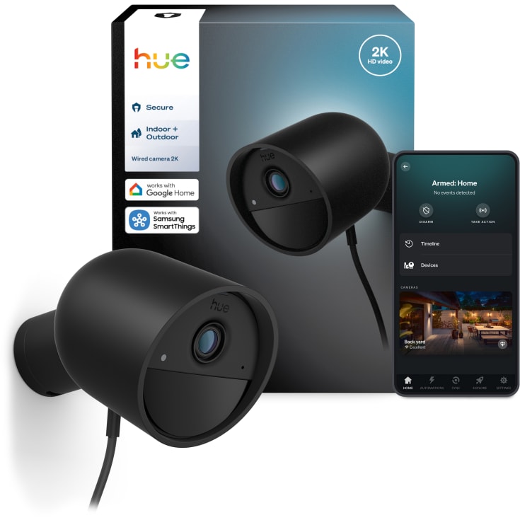 Philips Hue Secure kablet overvågningskamera, 2K, sort