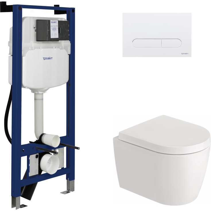 Duravit ME by Starck vägghängd toalettpaket, utan spolkant, vit/vit