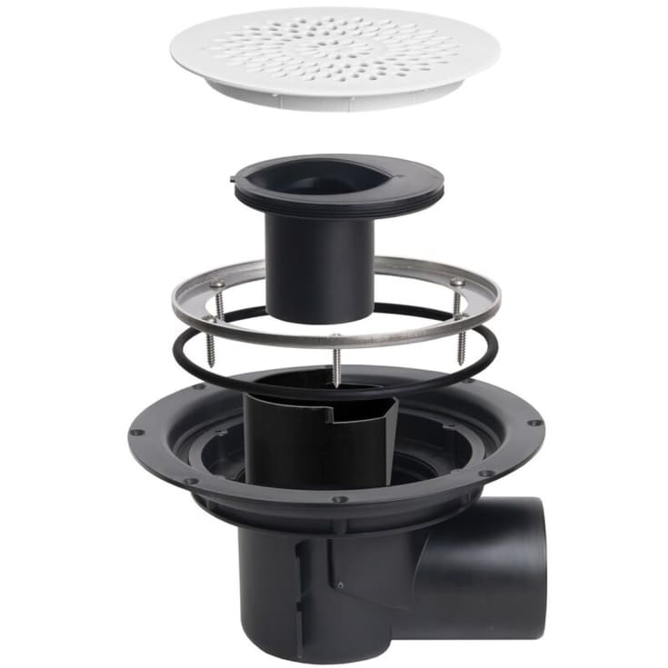 Pili Basic sluk med sideutløp, 75 mm, sort