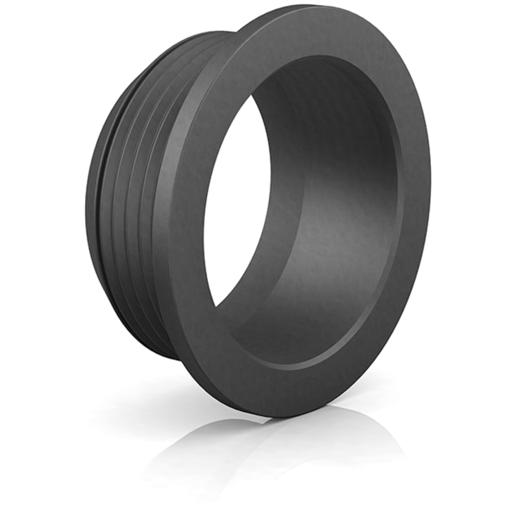 Purus gumminippel, Ø45-32 mm, sort