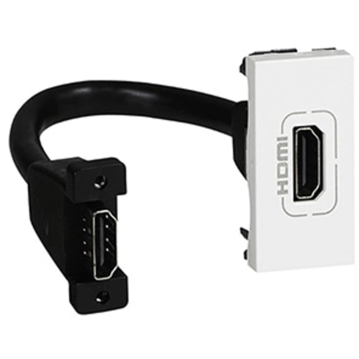 HDMI Stik med 15 cm Ledning med Stik, 1M Hvid