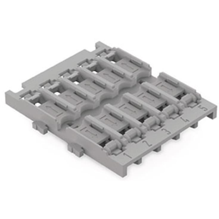 5 stk Holder u/aflastning 5-vejs t/Inline samlemuffe, snap in-fod, grå