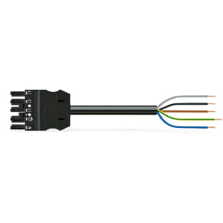 Tilslutningskabel 6M 5G2,5 Hun-Fri Sort
