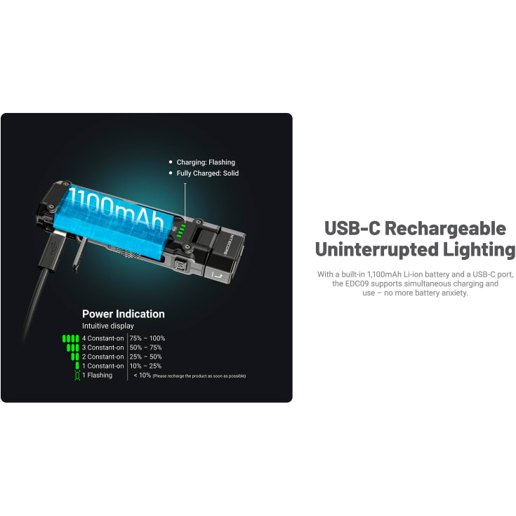 Nitecore EDC09 MCT uppladdningsbar ficklampa