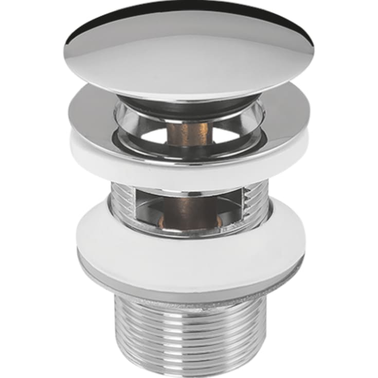 Unique bottenventil, push-open, krom