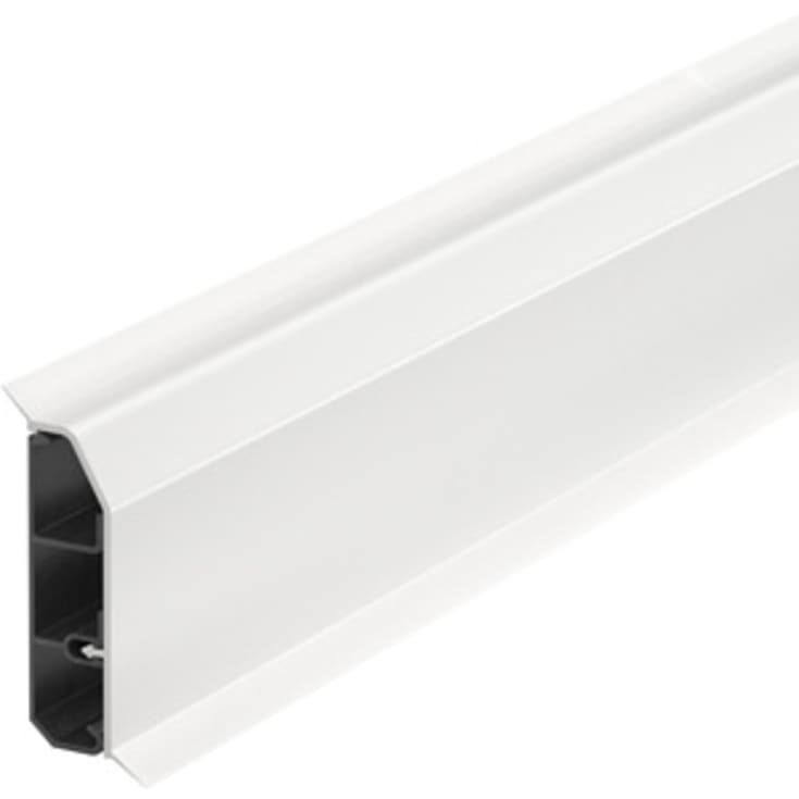 2 meter Fodpanel SL 20/70 M/Læber Hvid RAL9010
