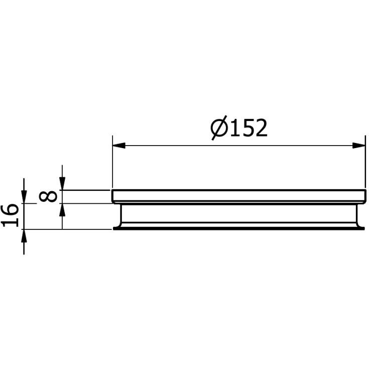 Purus epoxyring, Ø150 mm, rustfritt stål