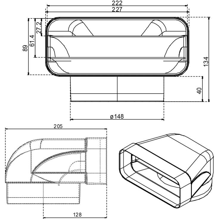 Eico Compair Flow bend, Ø15 cm