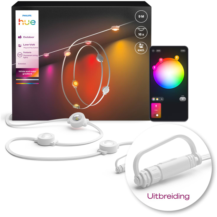 Philips Hue Festavia permanent lyskæde, 9M, 16 POD