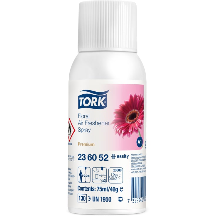 12 st Tork A1 luftfräschare spray med parfym, 75 ml, blomma