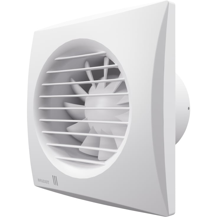 Flexit Classic Eco 100 P baderomsvifte, integrert snorbryter, Ø100 mm, hvit